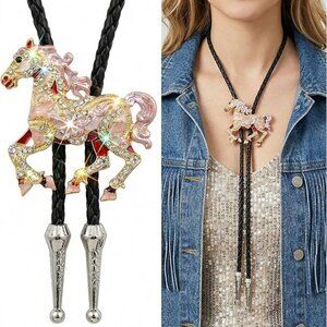 Pink Horse Bolo Tie